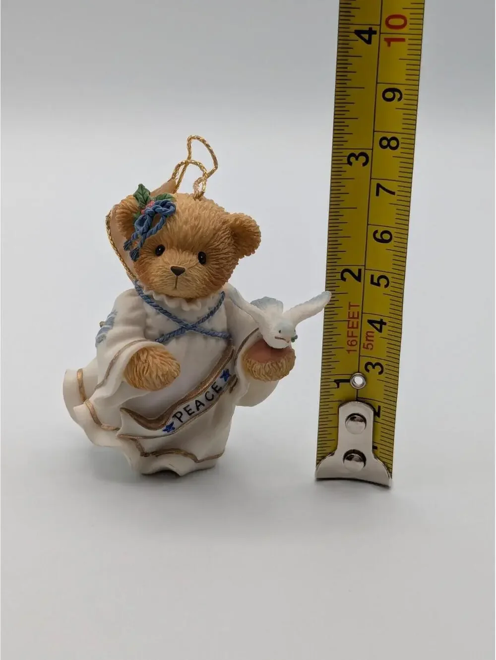 Cherished Teddies Winter Angel with Dove (864269) 2001 Hanging Ornament